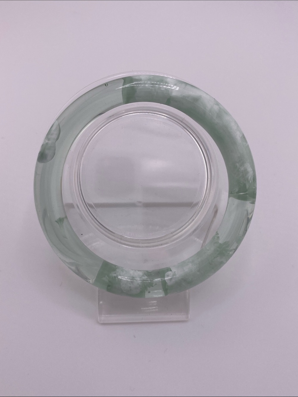 Simulated Larimar Solid Bangle Bracelet 57.8mm